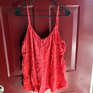 Pink coral flowy tank top